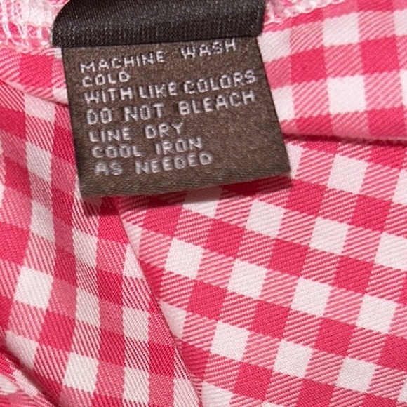 J. McLaughlin Pink & White Gingham Button Down Shirt - 4 - Picture 11 of 12